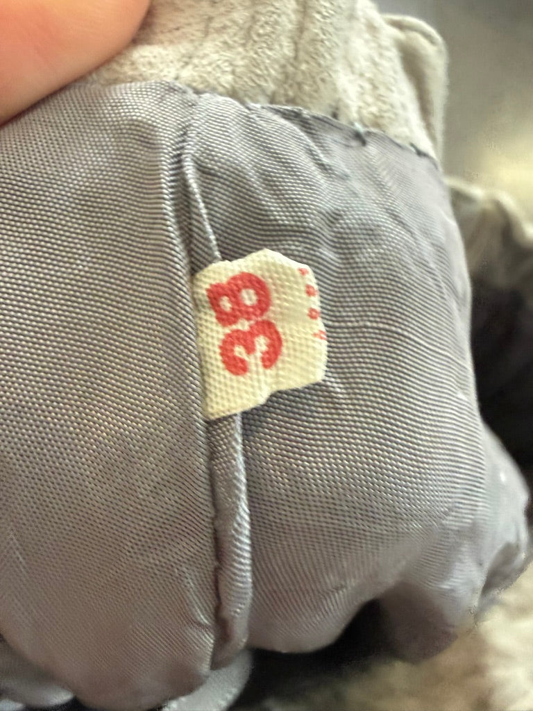 Broek - grijs, suède, high waist - vintage - S