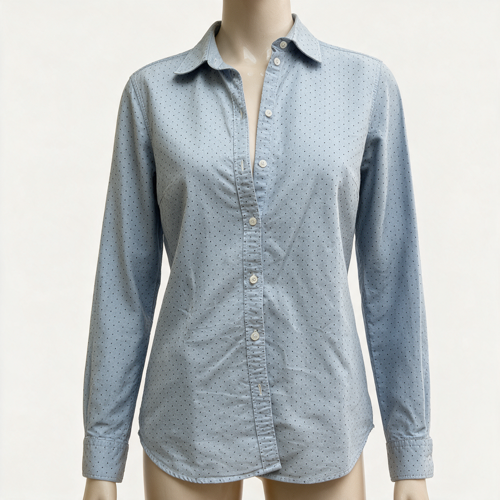 Christian Berg Essentials Blouse maat 38 Lichtblauw met donkerblauwe stippen
