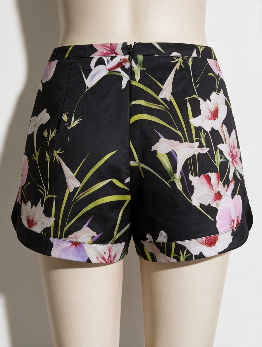 TED BAKER LONDON - Korte broek - bloemenprint, decoratieve ritsen - XS