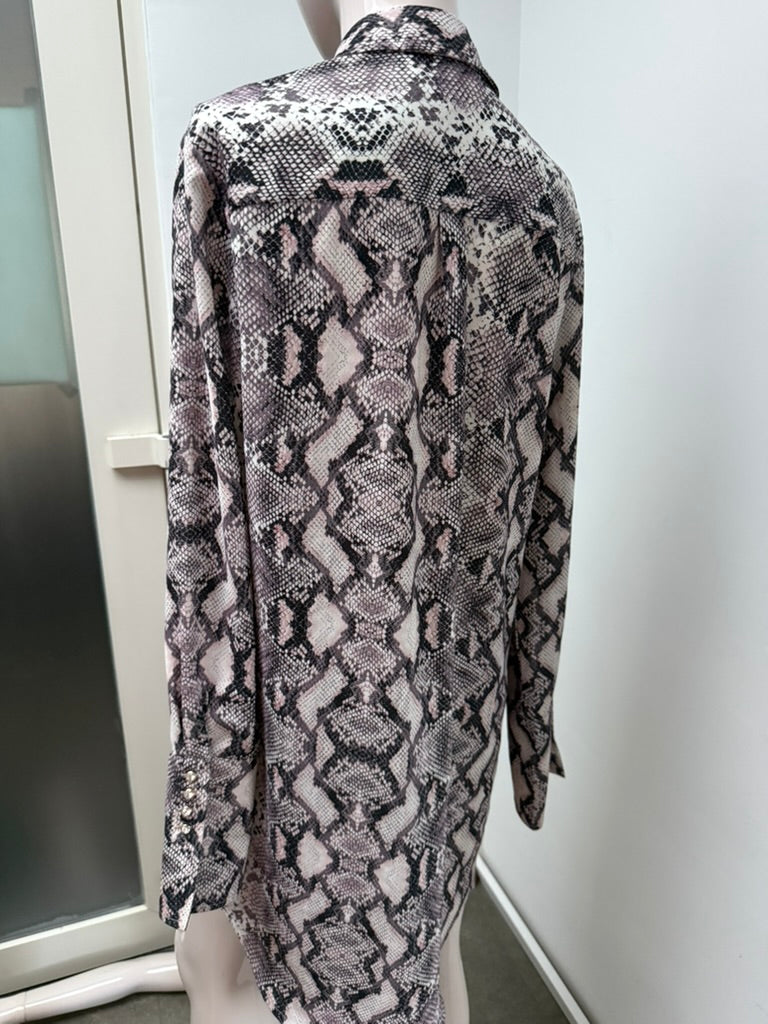 JOSH V - Blouse/tuniek - slangenprint, knoopsluiting - M