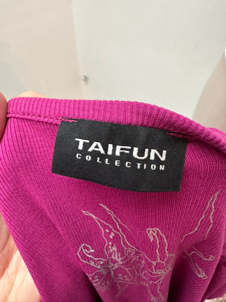 TAIFUN COLLECTION - Vest - paars, V-hals, kanten afwerking - L