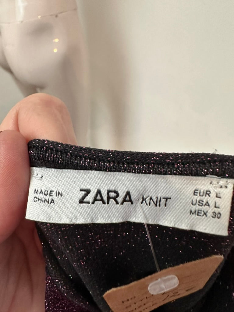 Zara knit trui met lurex maat L