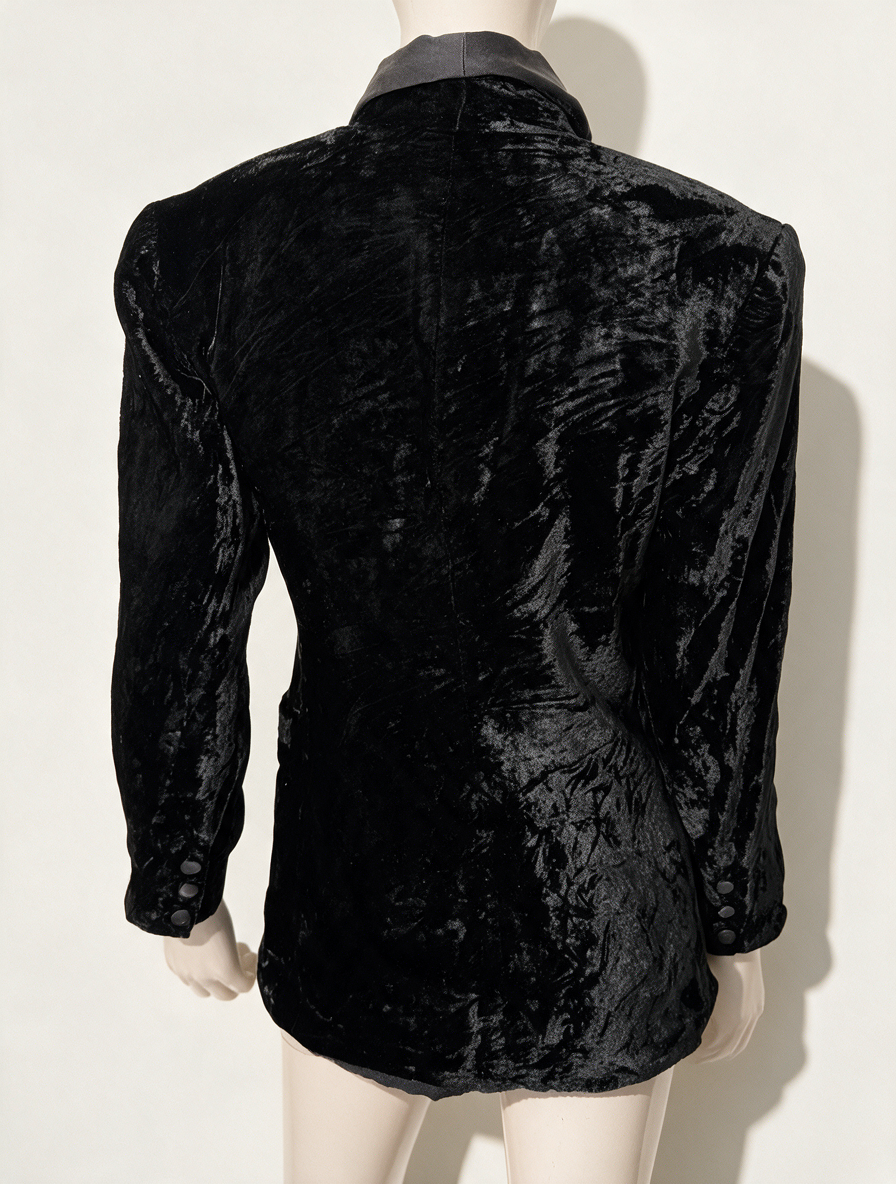 Morgan Taylor - Blazer - zwart, contrasterende revers, fluweelachtige stof - S