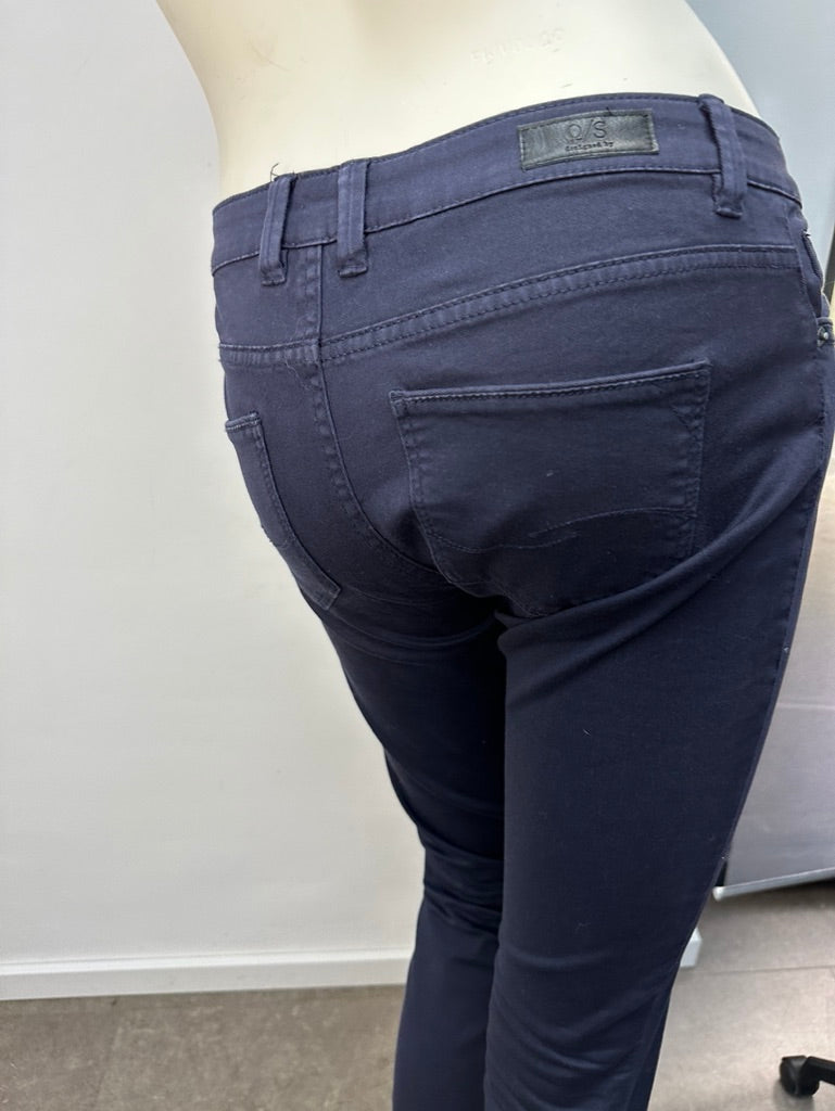 Q.S. Broek maat 36-34 donkerblauw