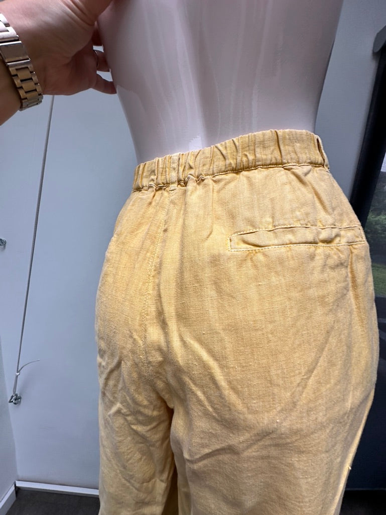 Marina Rinaldi gele linnen broek maat 44