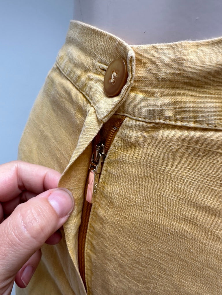 Marina Rinaldi gele linnen broek maat 44