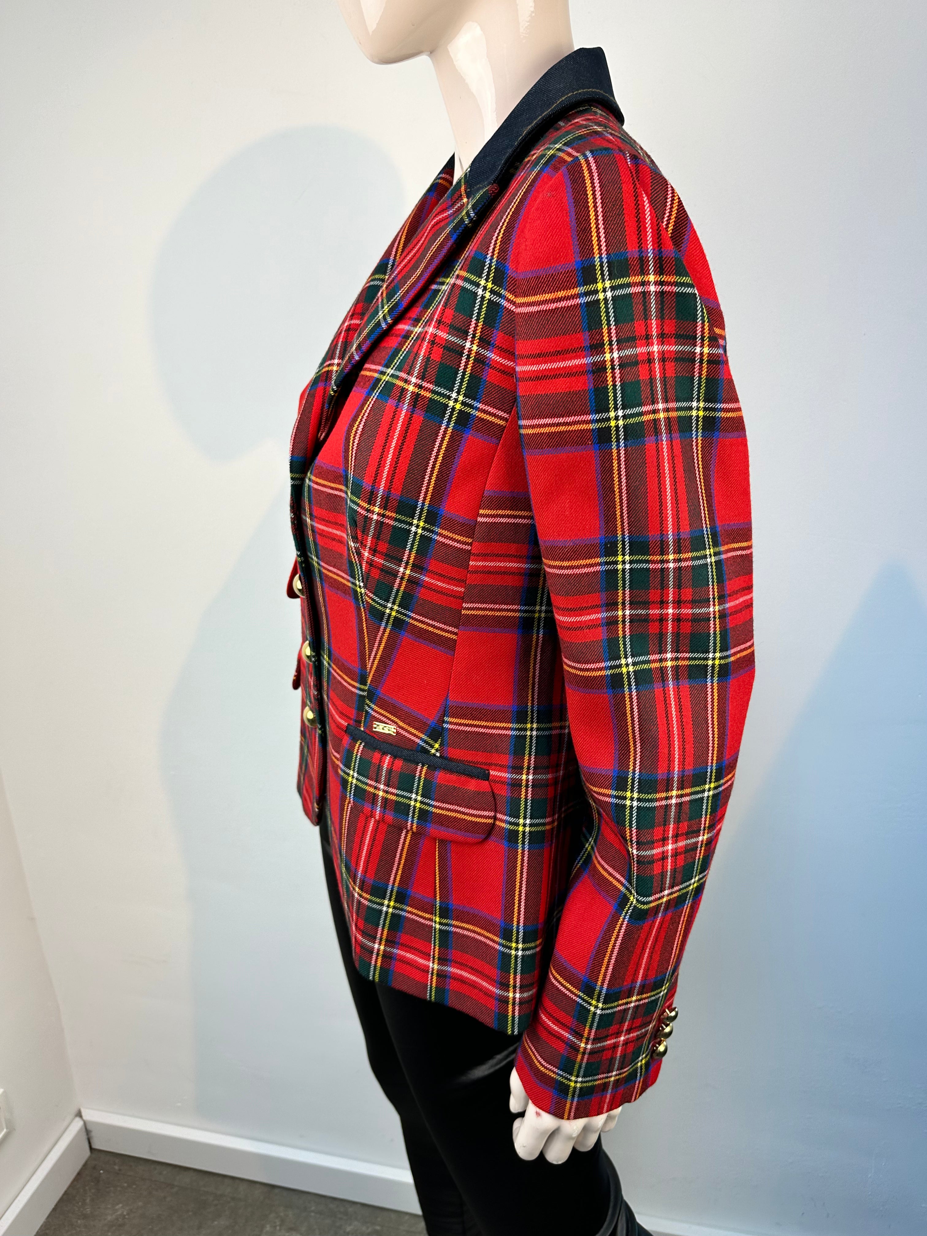 Luisa Spagnoli Rood Geruit Colbert maat 40-42 (it 46)