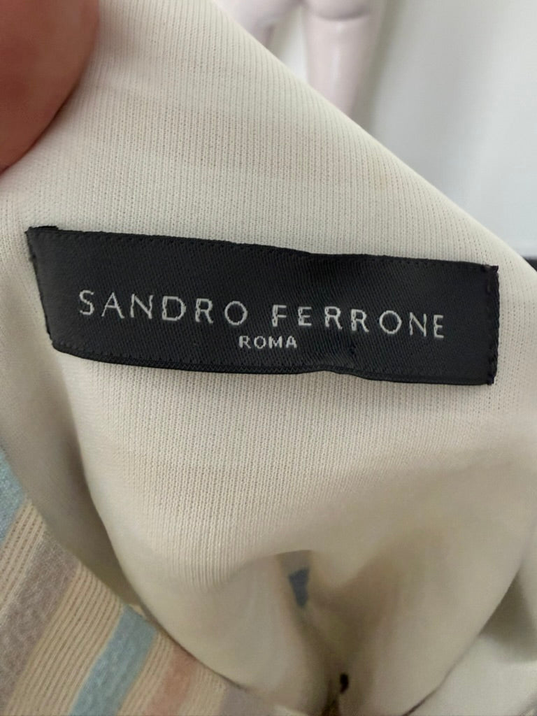 Sandro Ferrone - Jurk - mouwloos, gestreept patroon, knielengte - XL