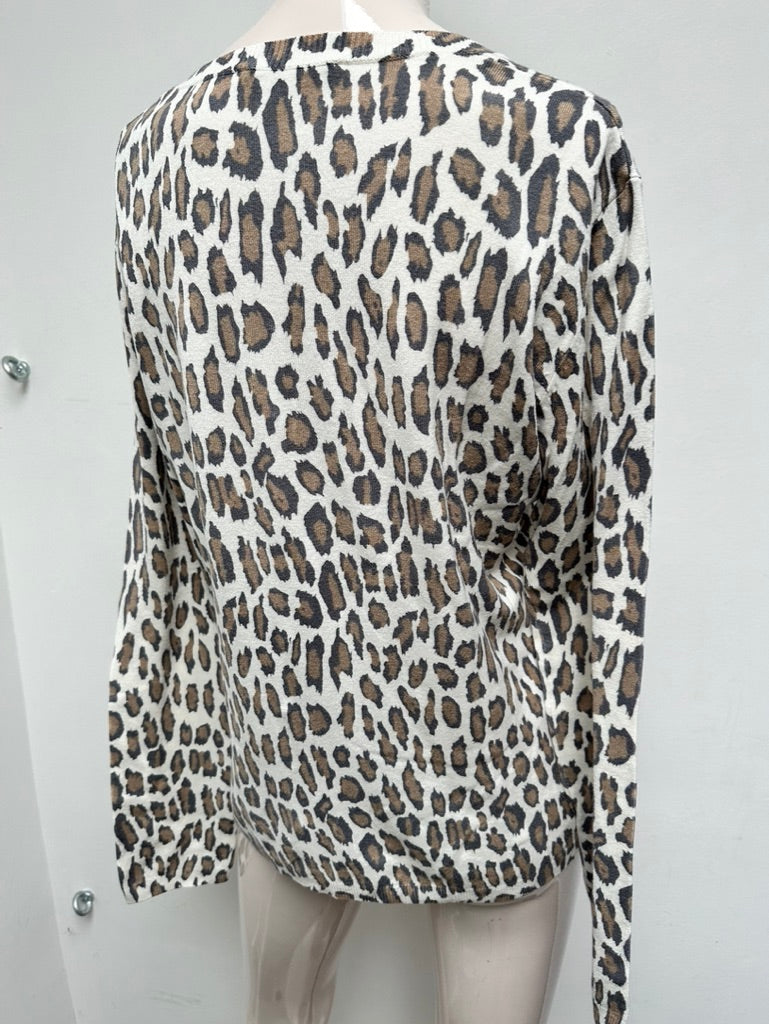 GERARD DAREL - Vest - panterprint, ronde hals, knoopsluiting - M