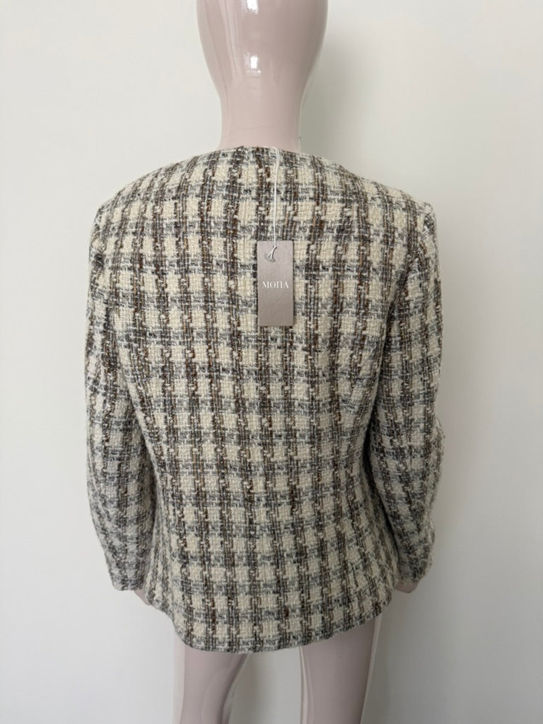 MONA - Blazer - bouclé, ruitpatroon, V-hals - XL