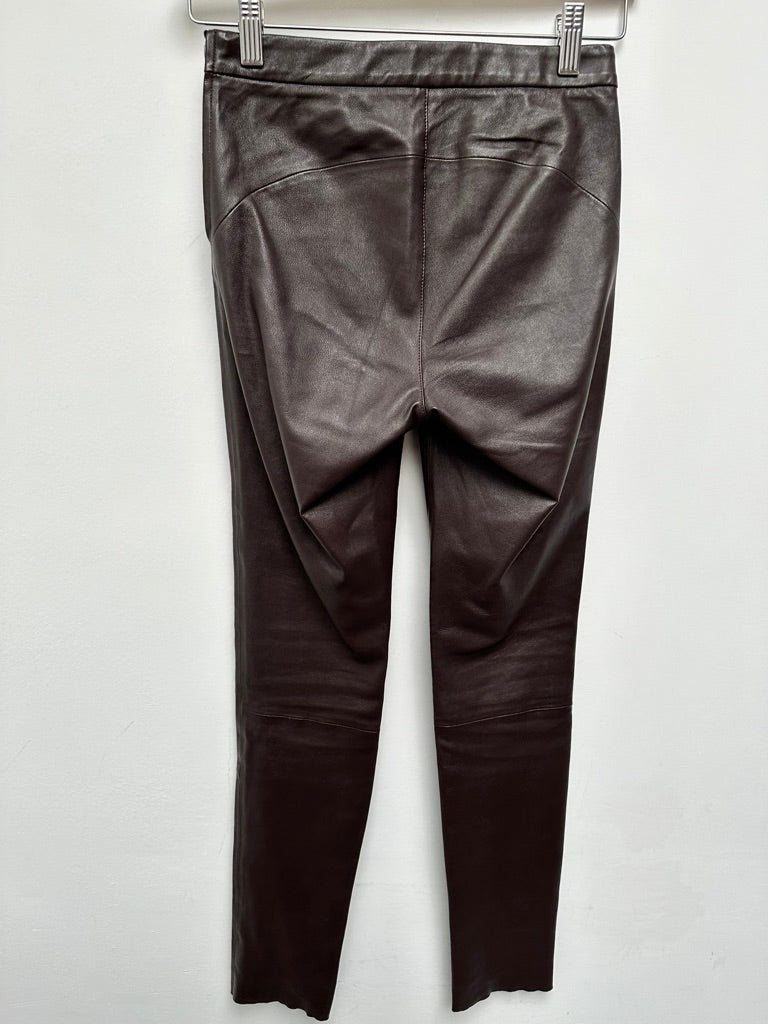 DANTE 6 - Broek - zwart lamsleer, elastische tailleband, zonder sluiting maat XS