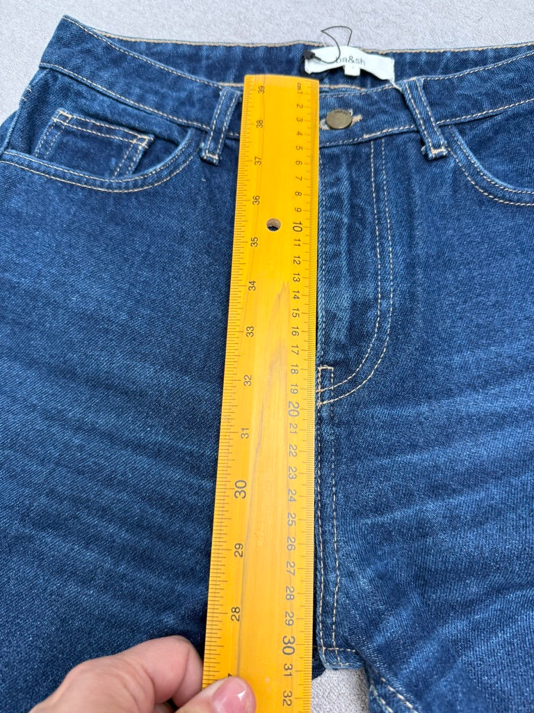 ba&sh jeans maat 1 – donkerblauwe straight fit denim - 100% katoen
