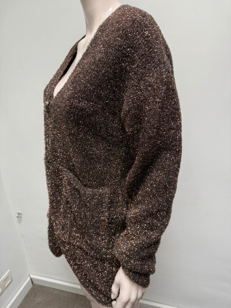 ESSENTIEL ANTWERP - Vest - bruin gemêleerd, subtiele glans, knoopsluiting - S