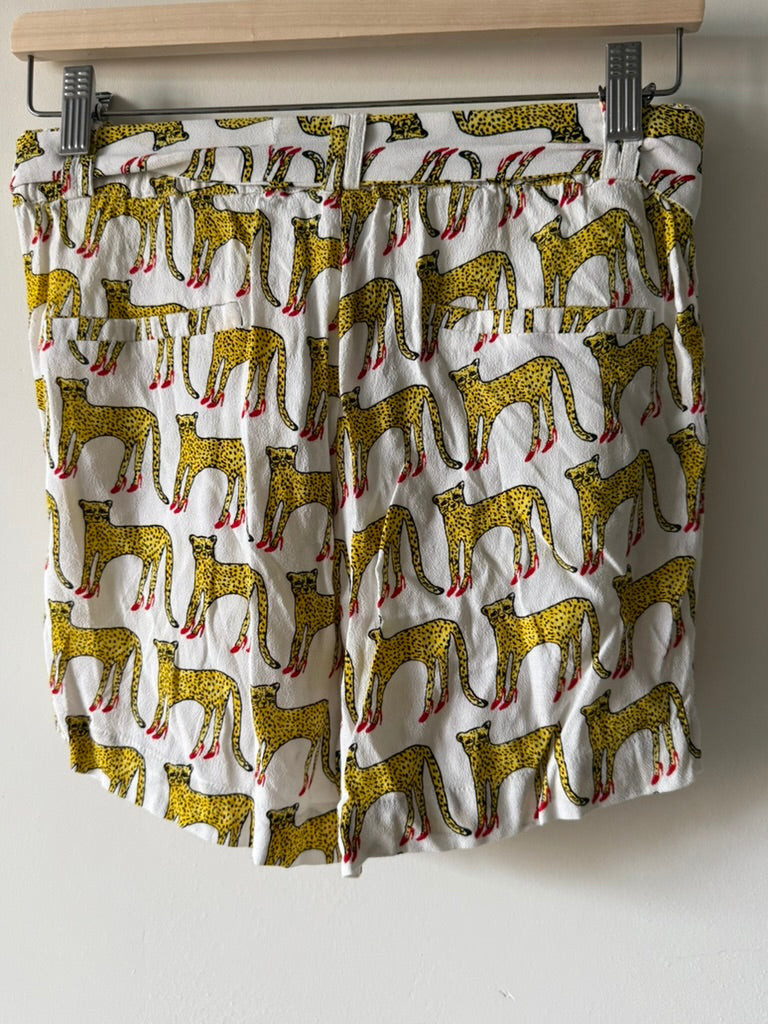 FABIENNE CHAPOT - Short - dierenprint, elastische tailleband, strikceintuur - S