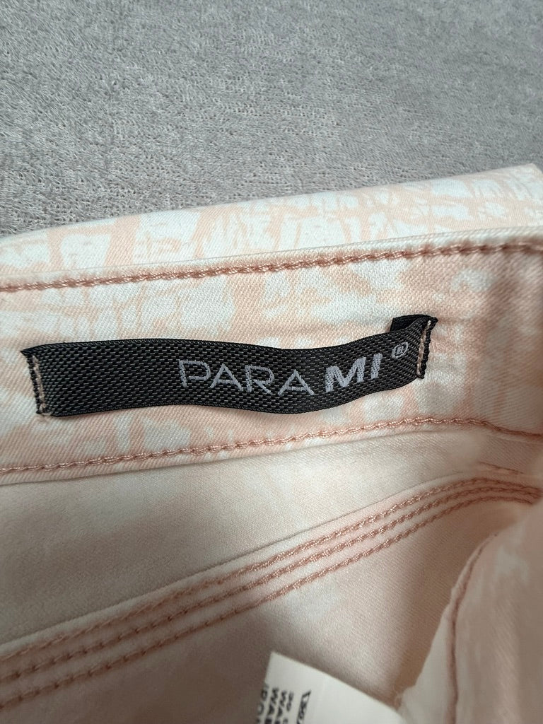 PARA MI - Broek - beige/wit/roze, abstract patroon, rechte pijp