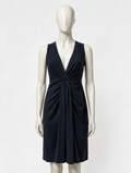 Studio Anneloes - Jurk - donkerblauw, V-hals, plissé detail - S