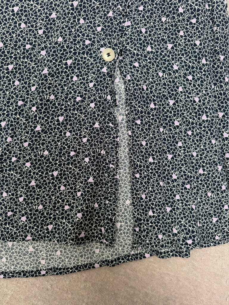 Grace & Mila - Rok - zwart-wit bloemenpatroon, asymmetrische knopenrij, midi-lengte - M