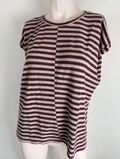 ARMEDANGELS - T-shirt - gestreept, bruin en roze, ronde hals - M