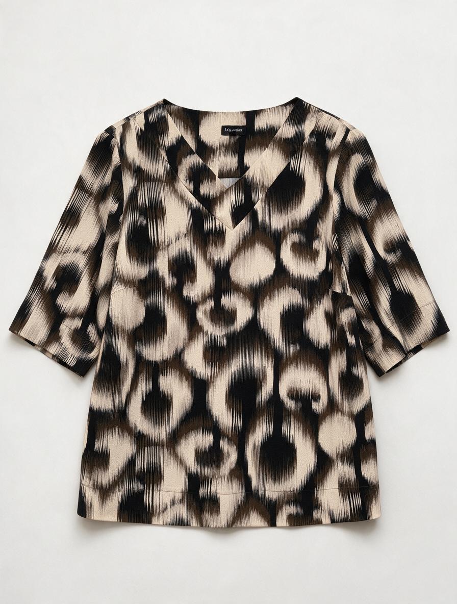 Mayerline - Blouse - dierenprint, V-hals - XL