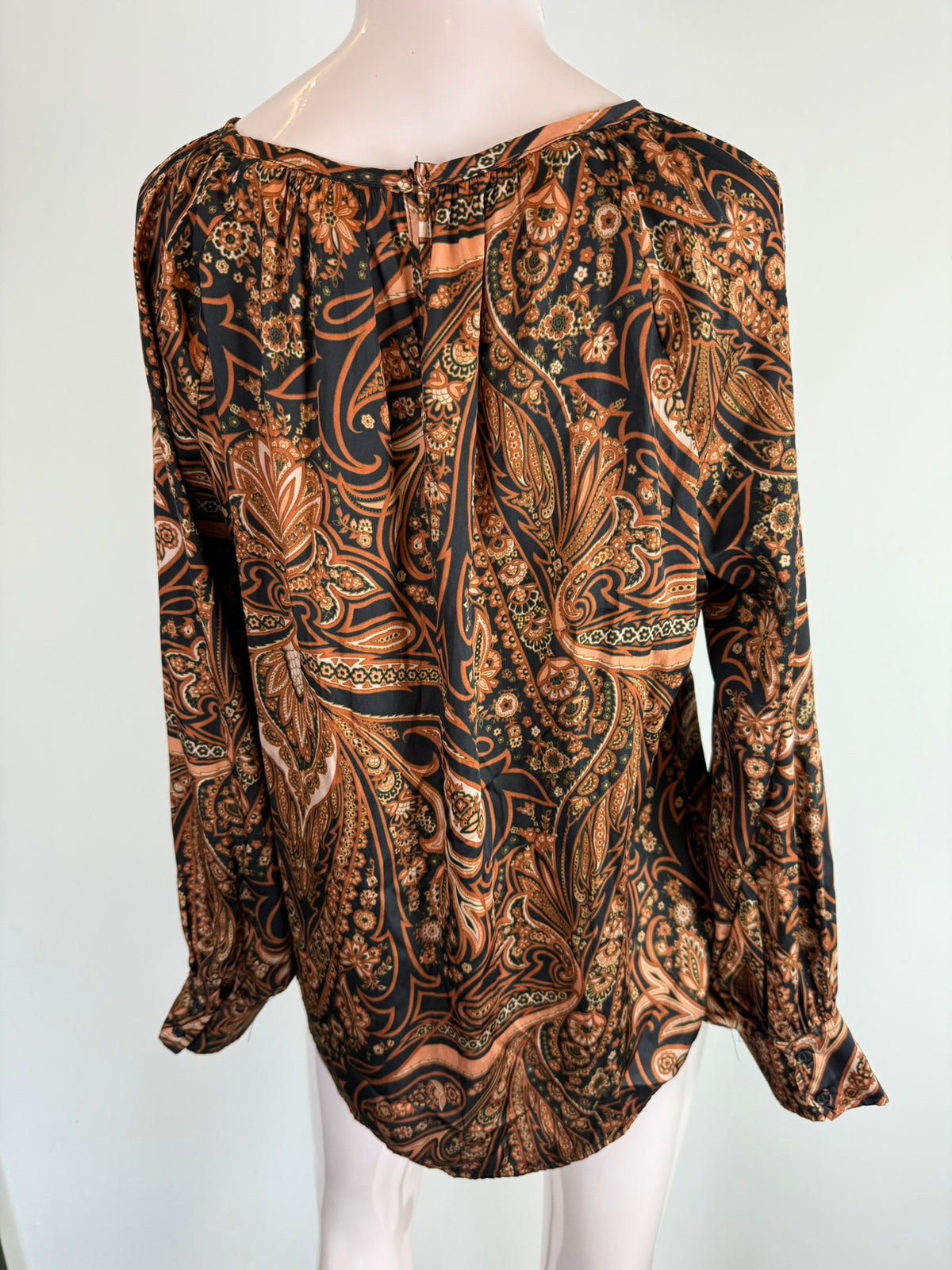 Richard Allan x H&M - Blouse - paisleyprint, glanzende stof, lange mouwen - S