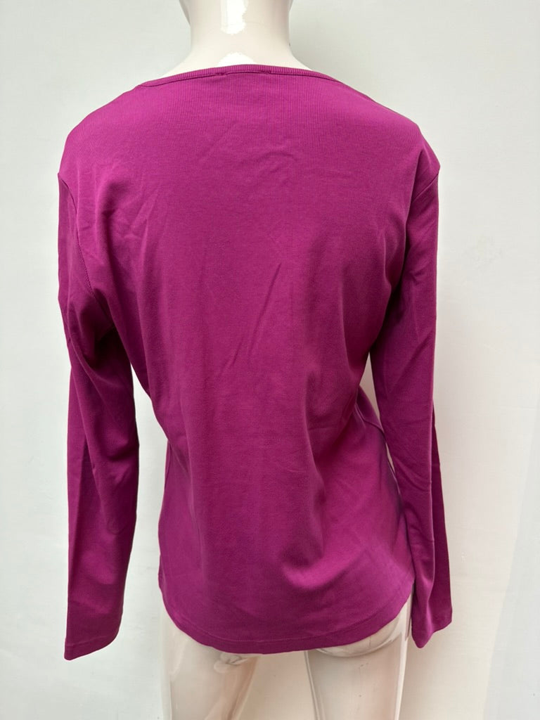 TAIFUN COLLECTION - Vest - paars, V-hals, kanten afwerking - L