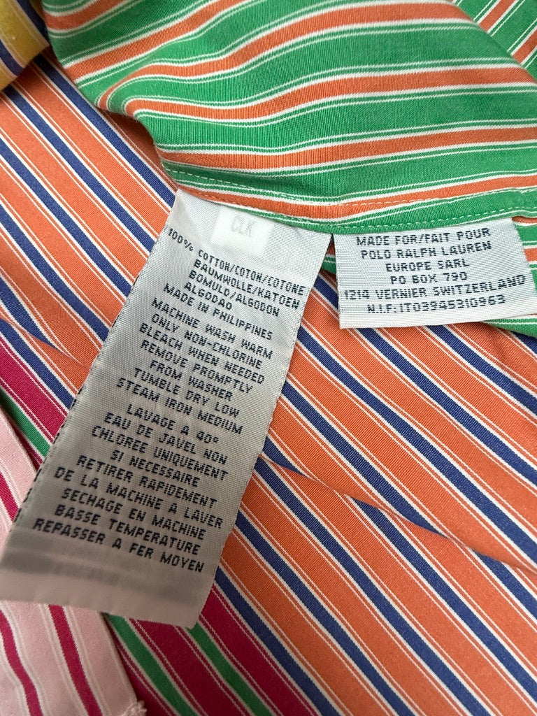 Polo Ralph Lauren Custom Fit Gestreept Overhemd Multicolor –  Blouse Maat M – 100% Katoen