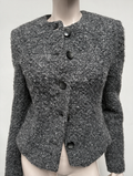 Claudia Sträter - Blazer - grijs, boucléstof, knoopsluiting - S