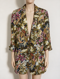 ZARA BASIC - Blazer - tropische bloemenprint, gevoerd, voorzakken - XS