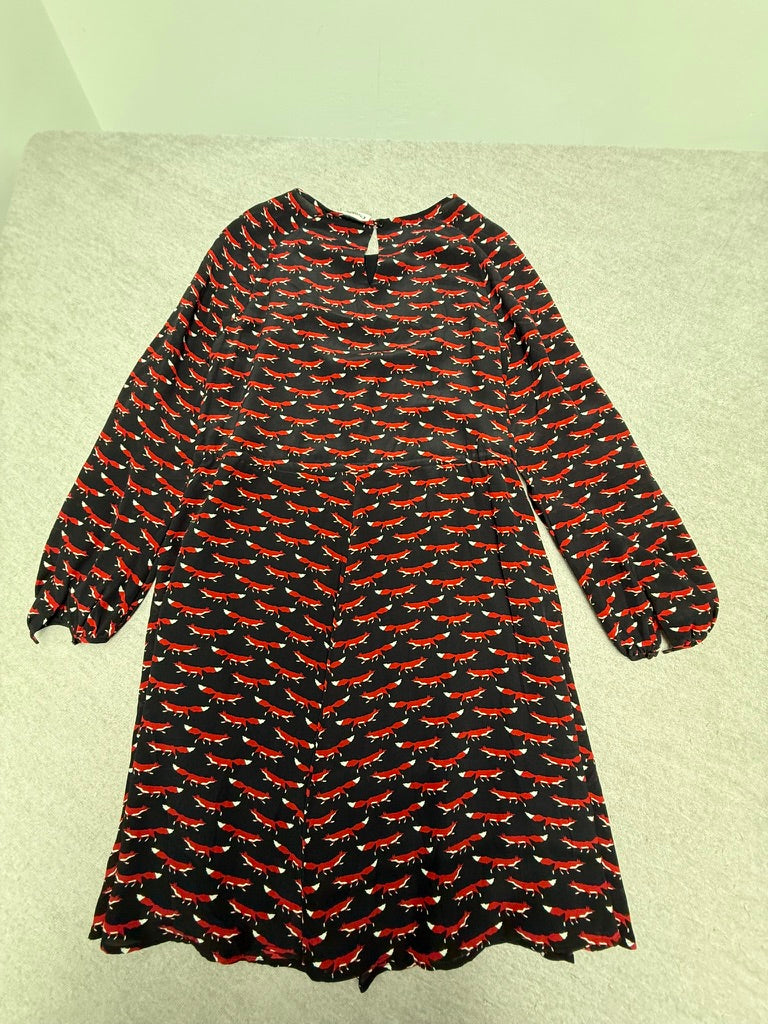 ESSENTIEL ANTWERP - Jurk - zwart, vosjesprint, knoopsluiting achter - S