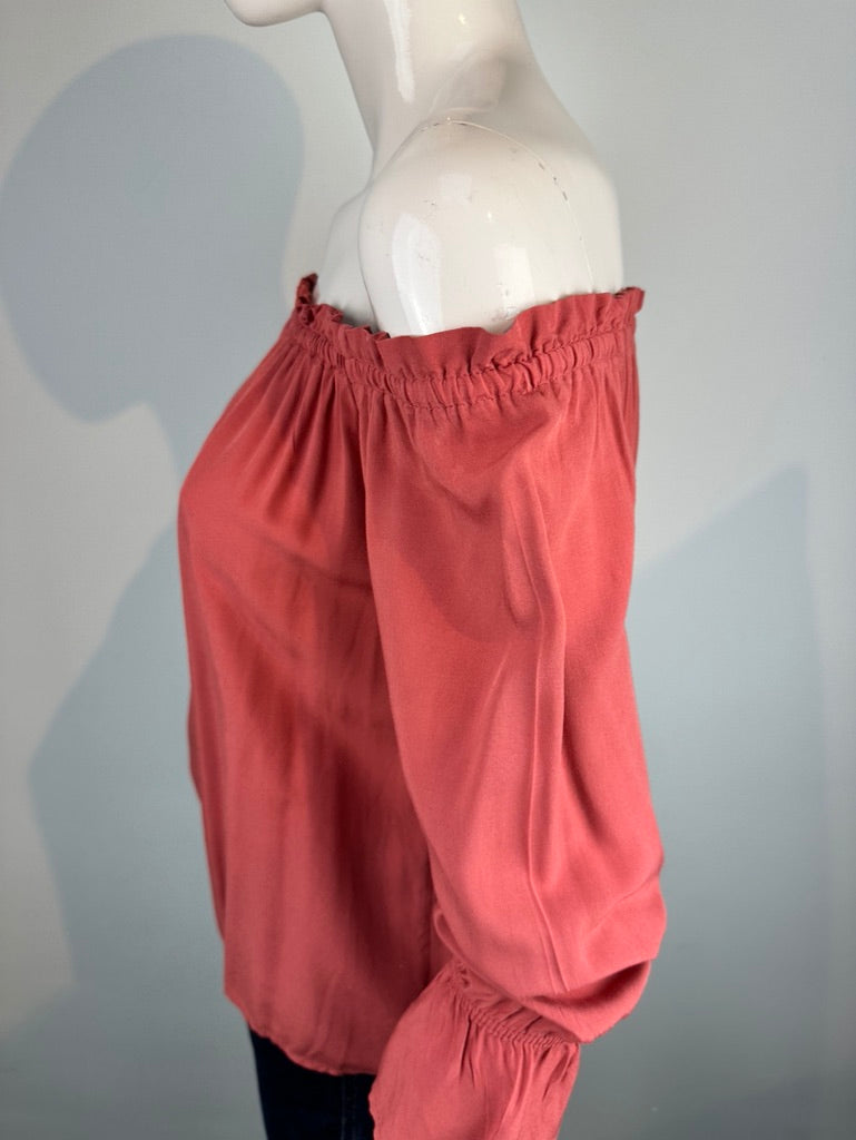 Subdued roestbruine blouse maat XS