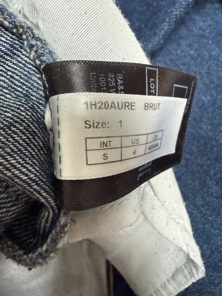 ba&sh jeans maat 1 – donkerblauwe straight fit denim - 100% katoen