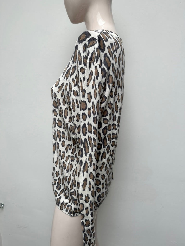 GERARD DAREL - Vest - panterprint, ronde hals, knoopsluiting - M