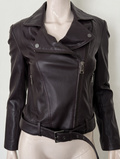 Ted Baker - Jasje - paars, asymmetrische ritssluiting, riem in taille - XS
