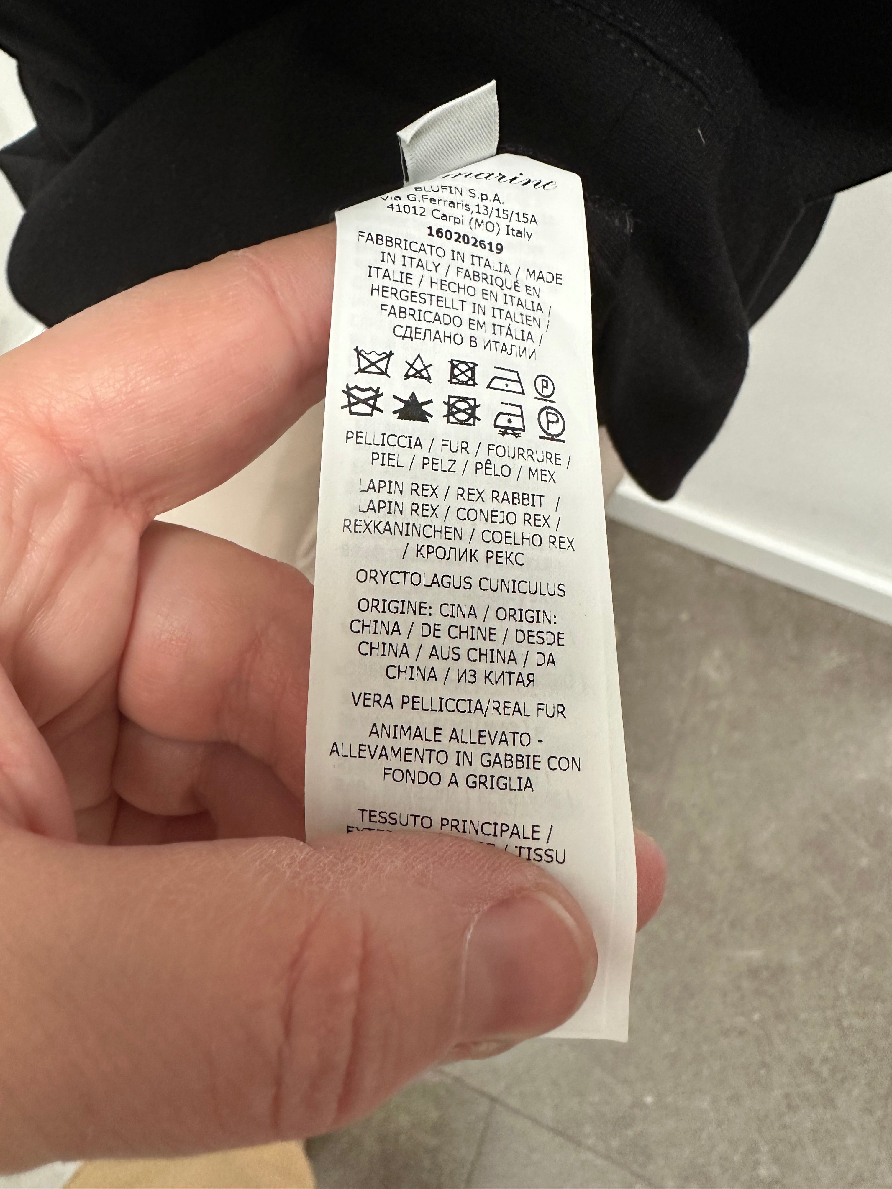 Blumarine zwarte jurk met bonten luipaard details maat 40