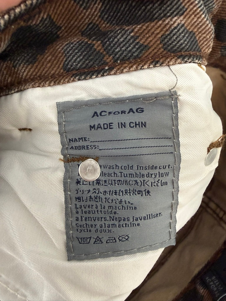 AC FOR AG - Rok - panterprint, denim, knoopsluiting - XS