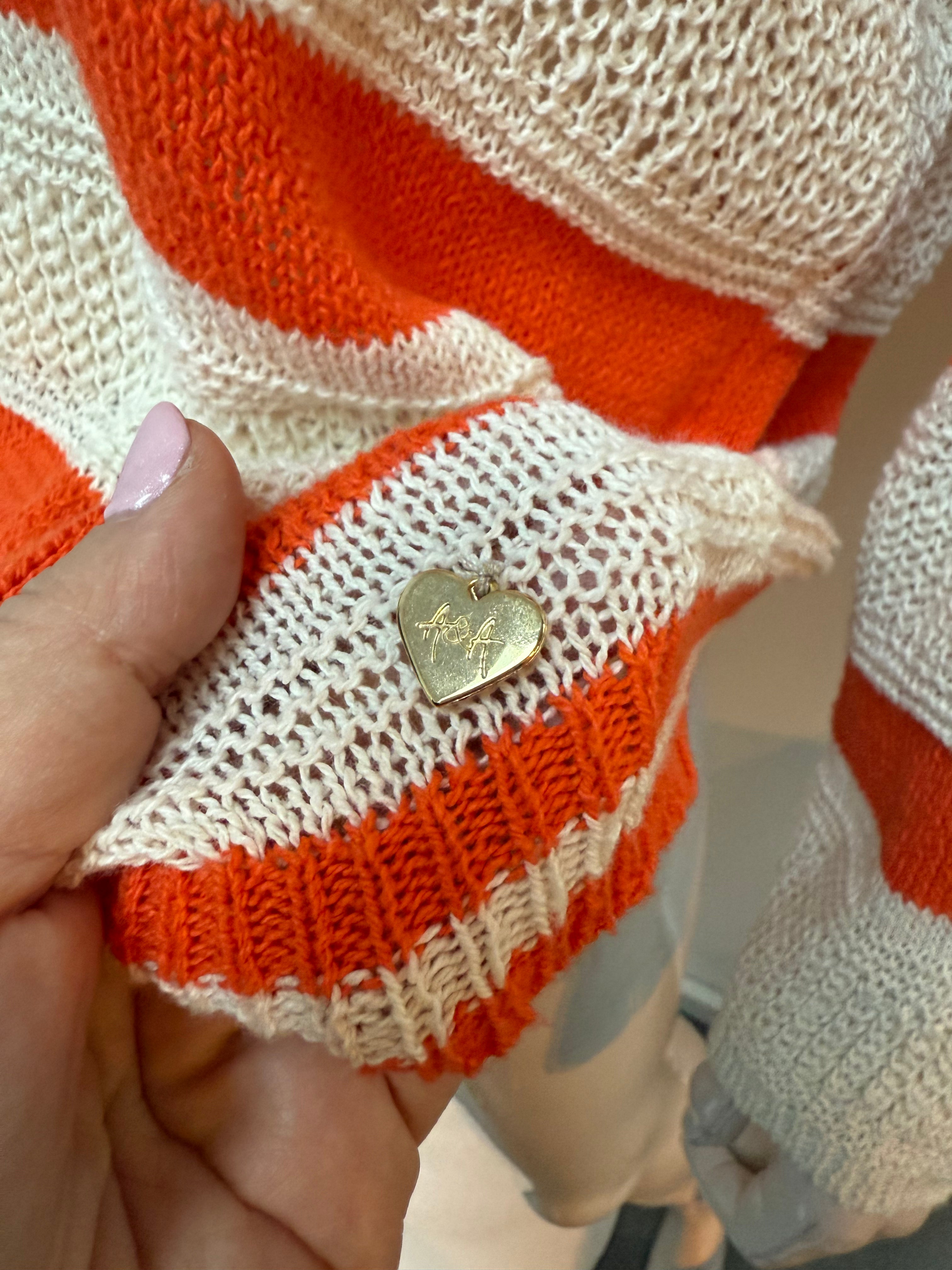 Amelie & Amelie trui beige/oranje maat M/L