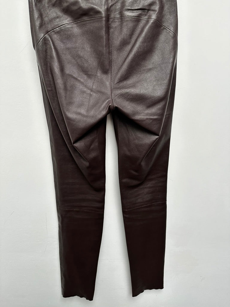 DANTE 6 - Broek - zwart lamsleer, elastische tailleband, zonder sluiting maat XS