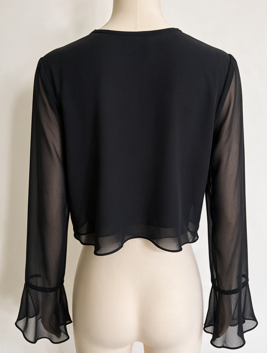Ribkoff TRENDS - Blouse - zwart, transparant, uitlopende mouwen - M