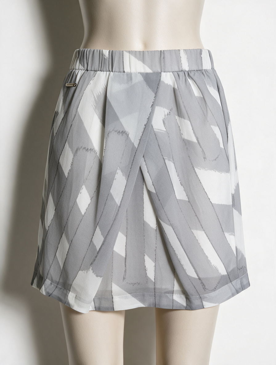 Calvin Klein Jeans - Rok - abstract grafisch patroon, elastische tailleband, plissé-details - S