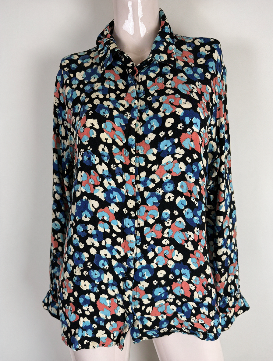 Fabienne Chapot - Blouse - abstracte bloemenprint, lange mouw, knoopsluiting voor - XL