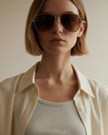 Close-up of the model wearing Carrera Porsche Design Zonnebril