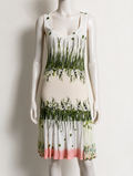 CLASS ROBERTO CAVALLI - Jurk - mouwloos, bloemenprint, roze rand aan zoom - XL