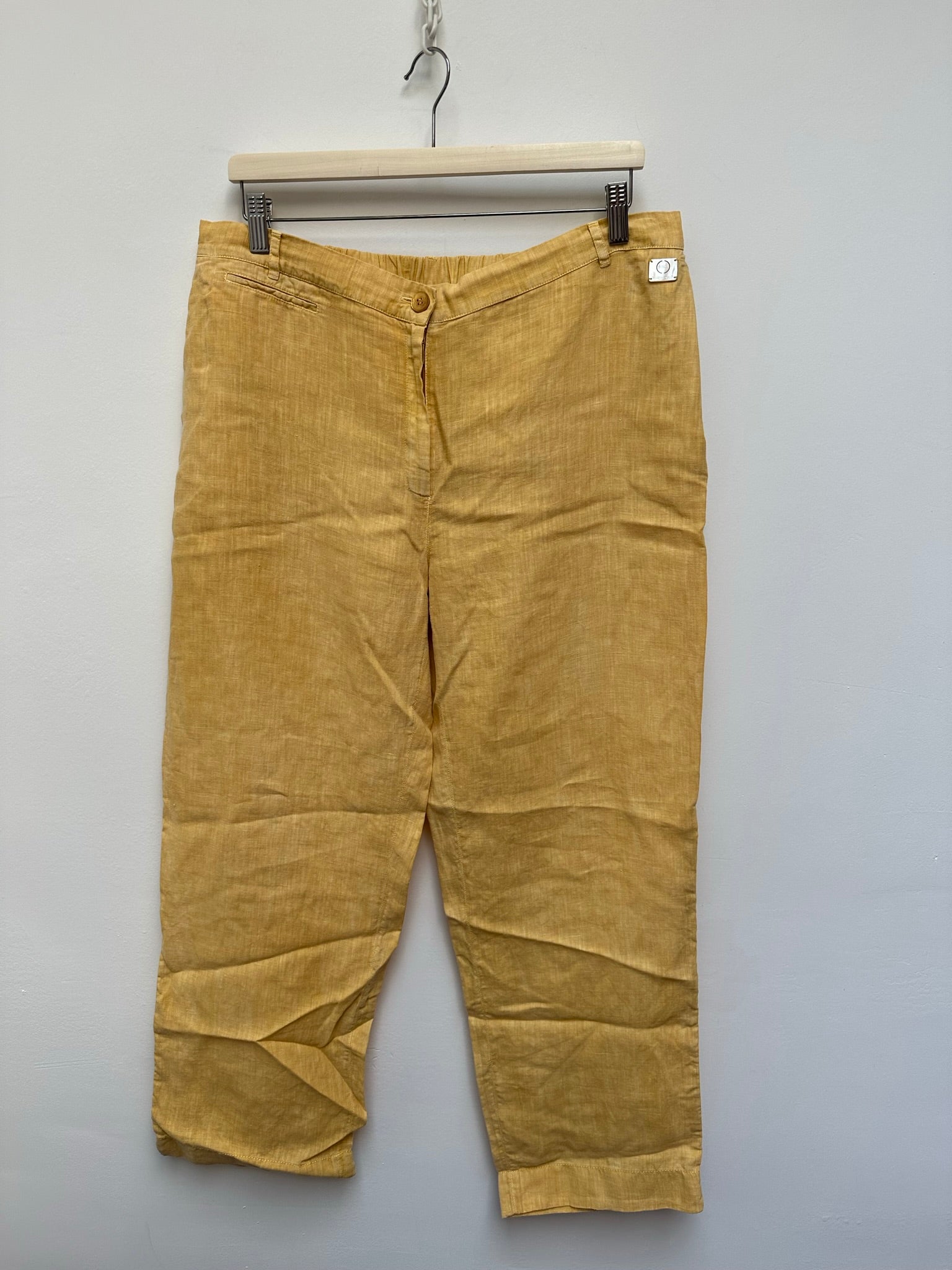 Marina Rinaldi gele linnen broek maat 44