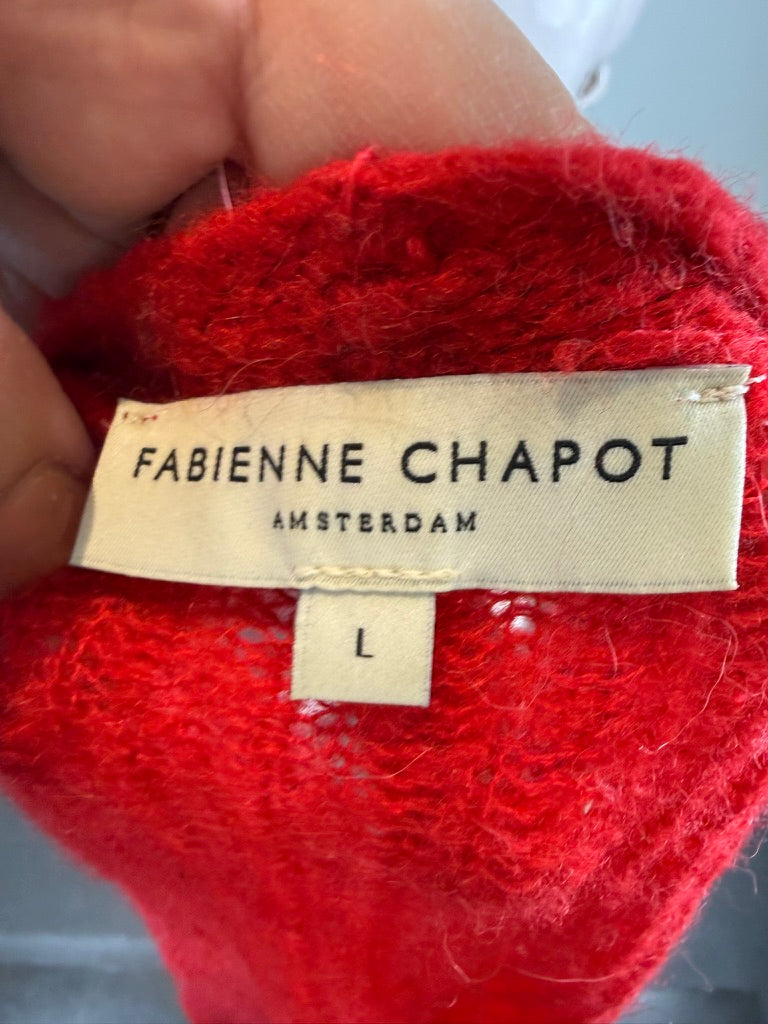 Fabienne Chapot - Vest - rood, gebreid, V-hals - L