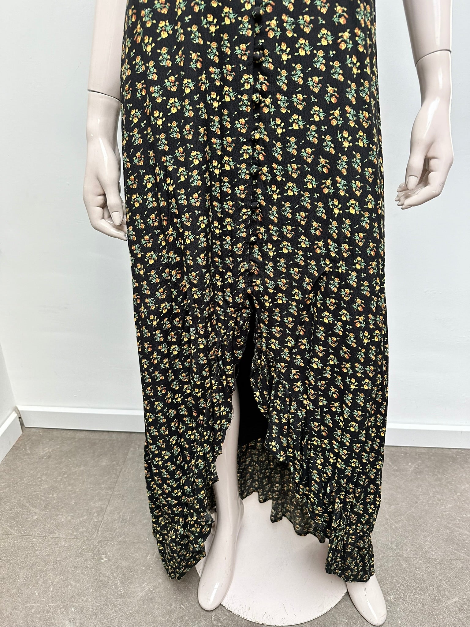 Colourful Rebel lange jurk zwart/geel maat XL