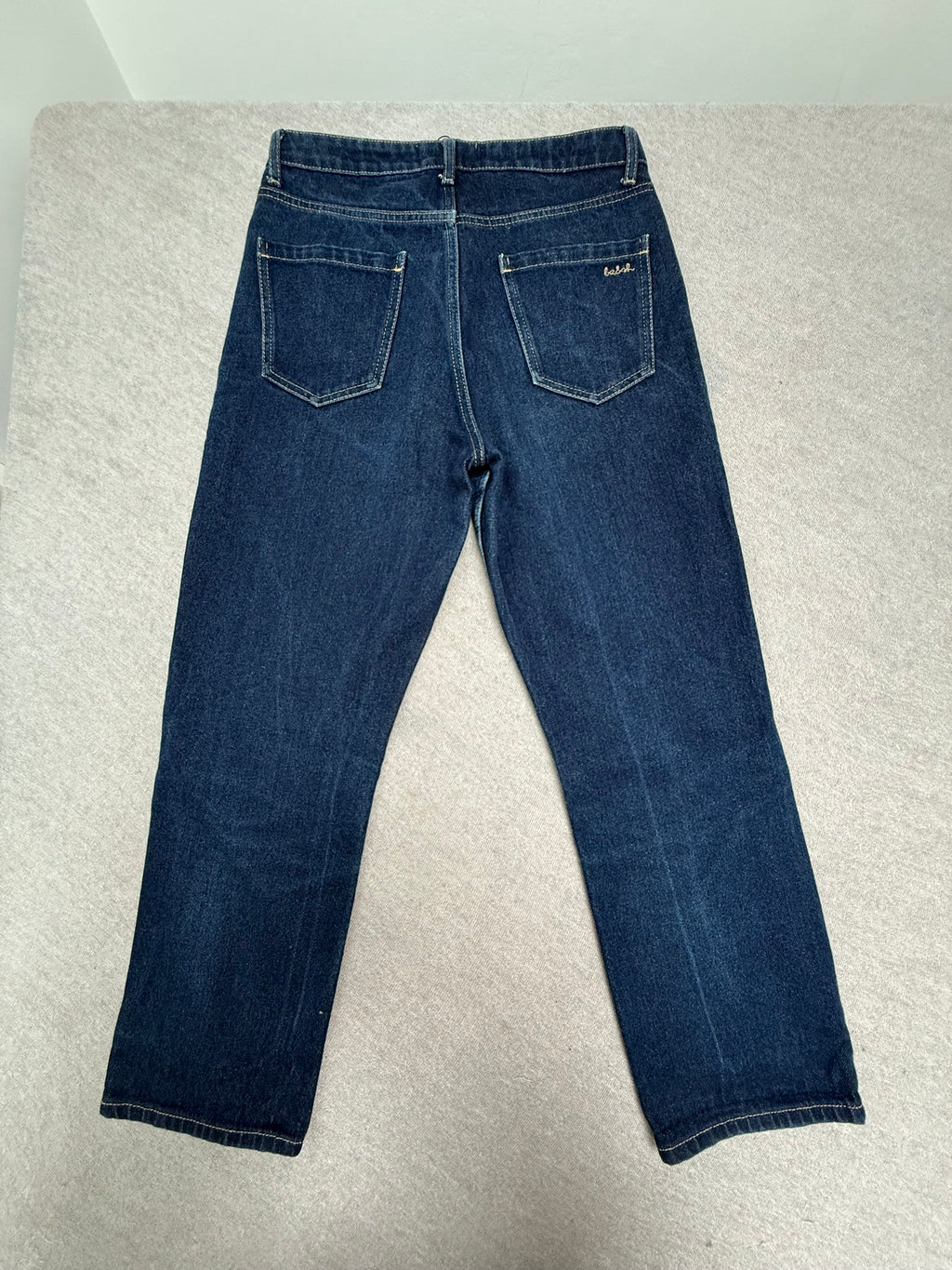 ba&sh jeans maat 1 – donkerblauwe straight fit denim - 100% katoen