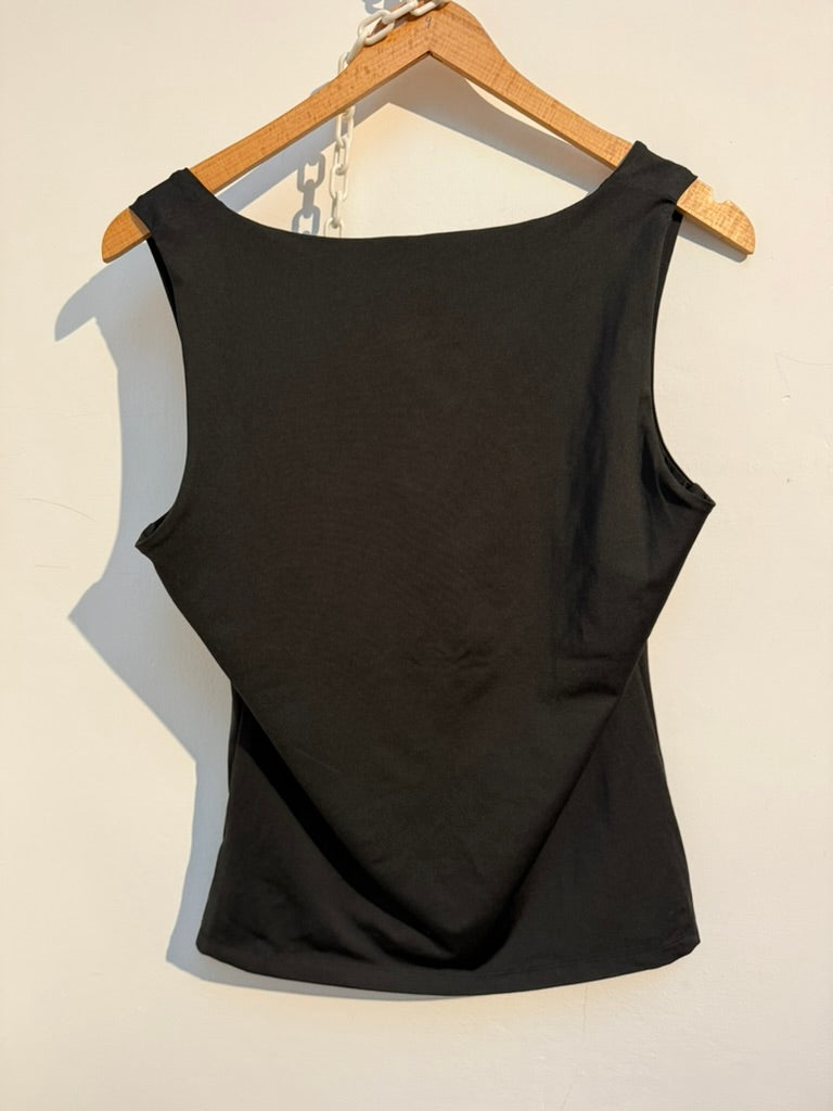 NEO NOIR - Hemdje - zwart, stretch jersey, aansluitend model - XL