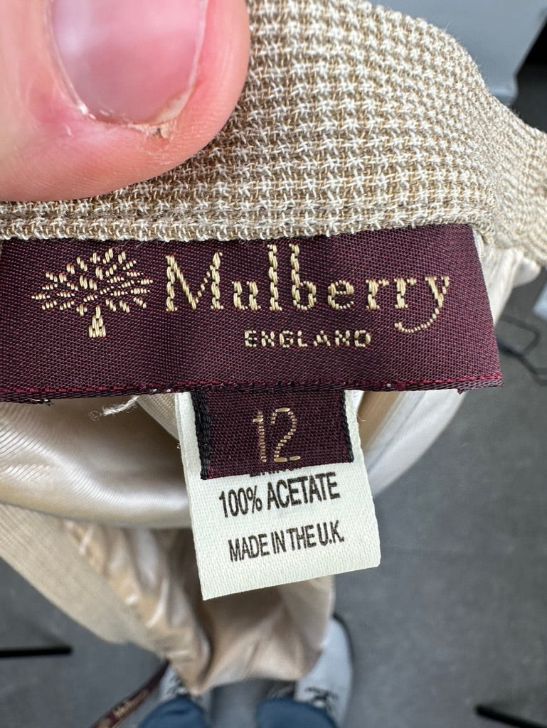 Mulberry beige rok maat 36 (UK 12) – elegante designer rok met tijdloze uitstraling
