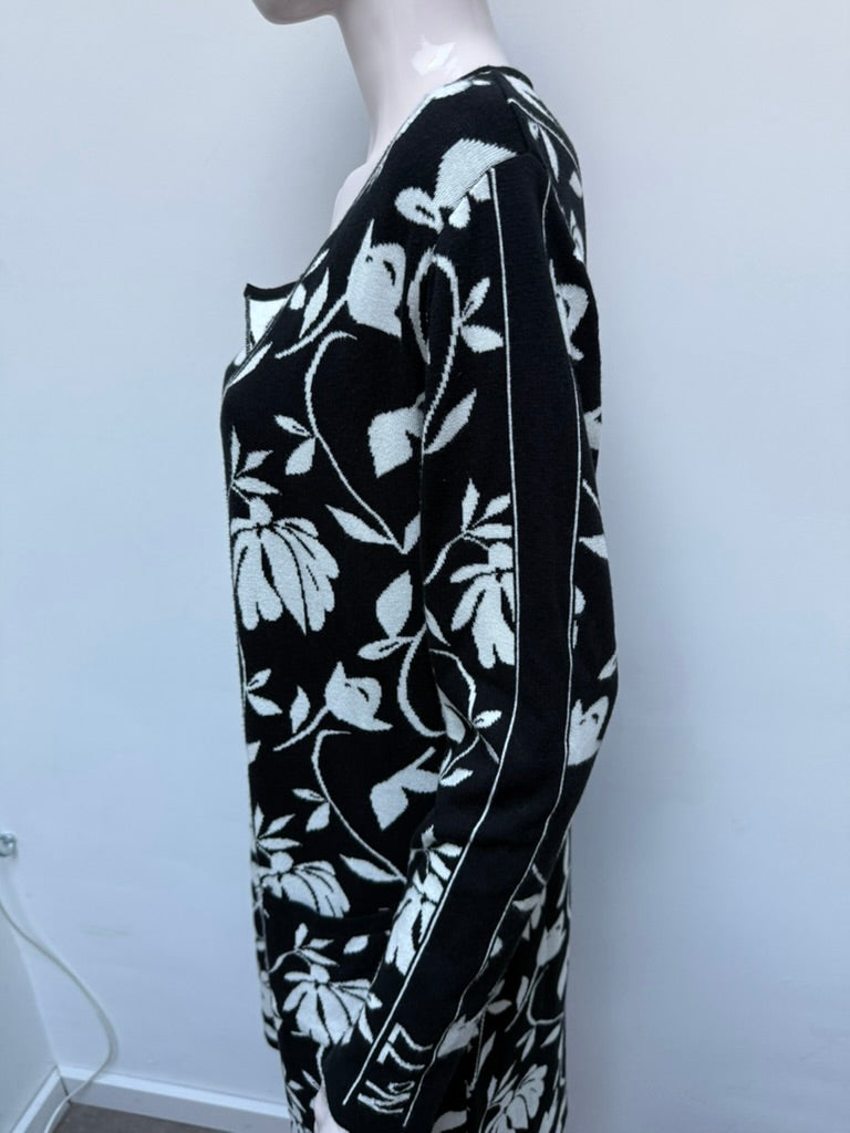 ZOSO - Vest - zwart-wit, bloemenprint, zonder sluiting - S