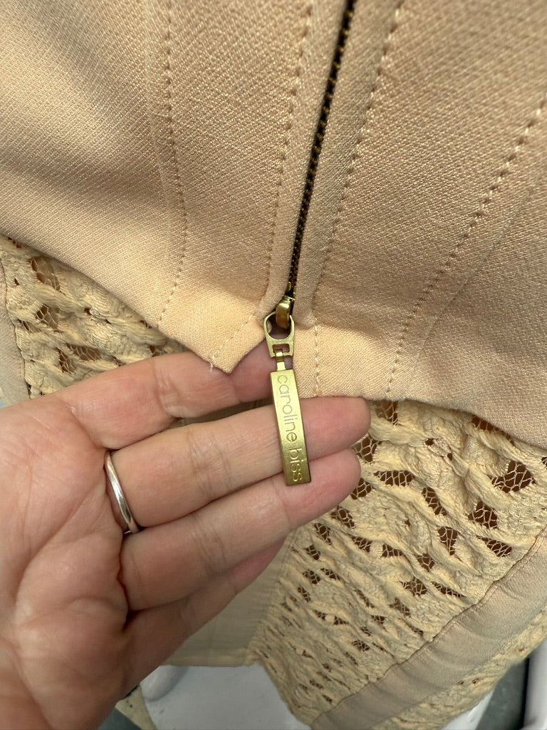 Caroline Biss - Blazer - beige, ritssluiting, driekwart mouwen - L